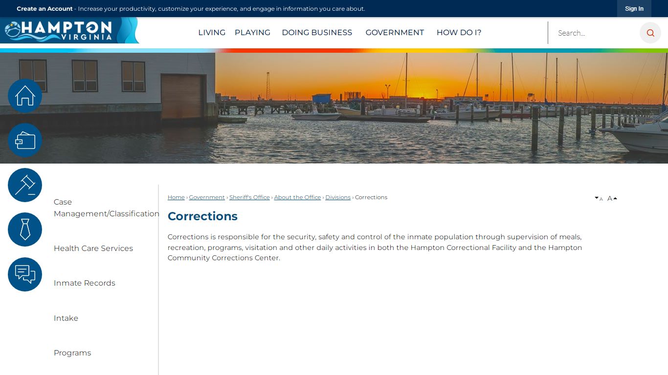 Corrections | Hampton, VA - Official Website